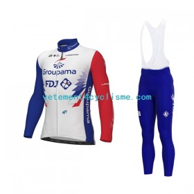Homme Tenue Cycliste Manches Longues et Collant à Bretelles 2022 Groupama-FDJ N001